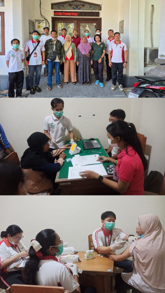 Kegiatan vaksinasi bagi calon jamaah haji tahun 2025, Jumat, 25 April 2025 di Gedung BKIA